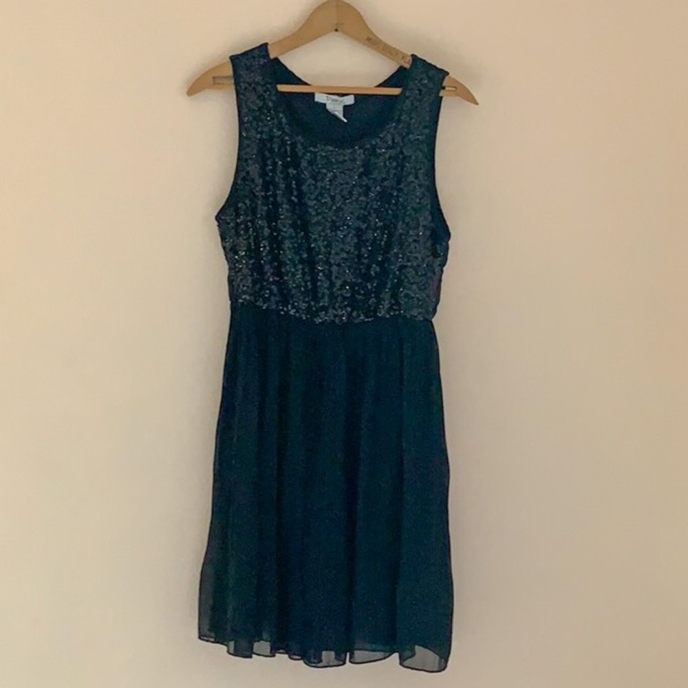 Black Sequin Dress Mesh Juniors Size L
